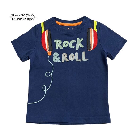 Mini Boden 3-4Y Rock & Roll Headphones Appliqué Shirt - Picture 1 of 4